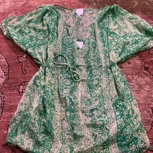 Ella Moss silk short sleeve blouse size M